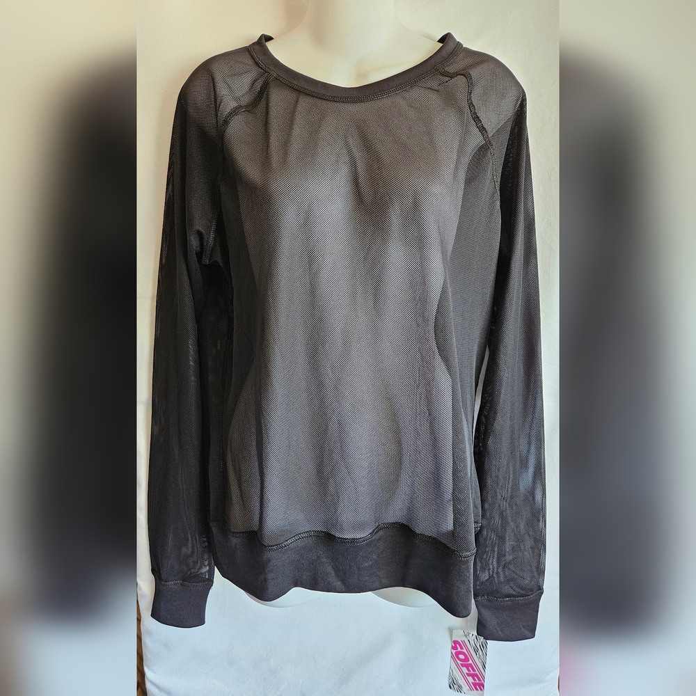 Soffe Black Mesh Long Sleeve Top – NWT